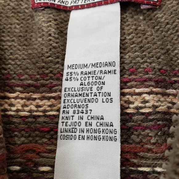 Tiara International Womens Full Zip Sweater Jacket Fair Isle Size Medium - Picture 6 of 8